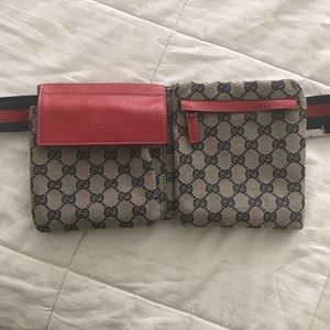 Gucci Red and Gray Crossbody Bag